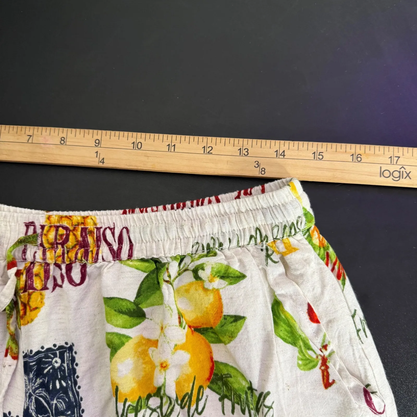 Live A Truth Fruit Print Crop Top Shorts Set Vacation Resortwear Size L Tropical White Size L - Image 11