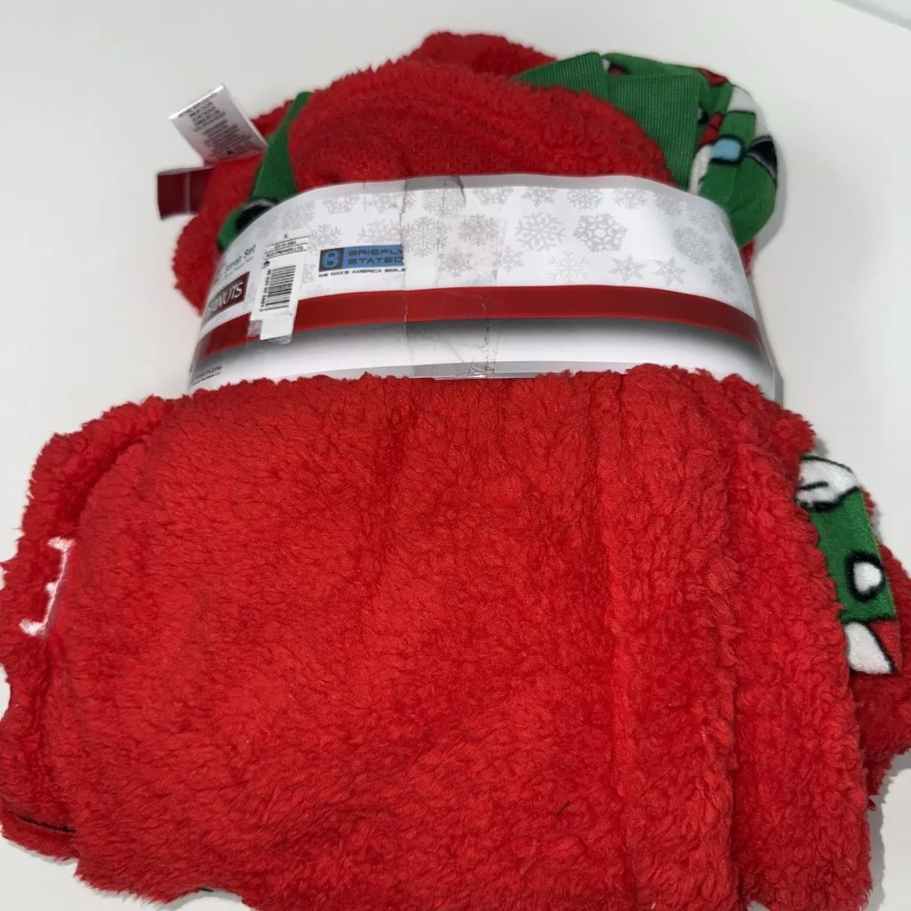 Peanuts Snoopy Christmas Fleece Pajama Set Womens Size XL Holiday Loungewear NEW Red - Image 7