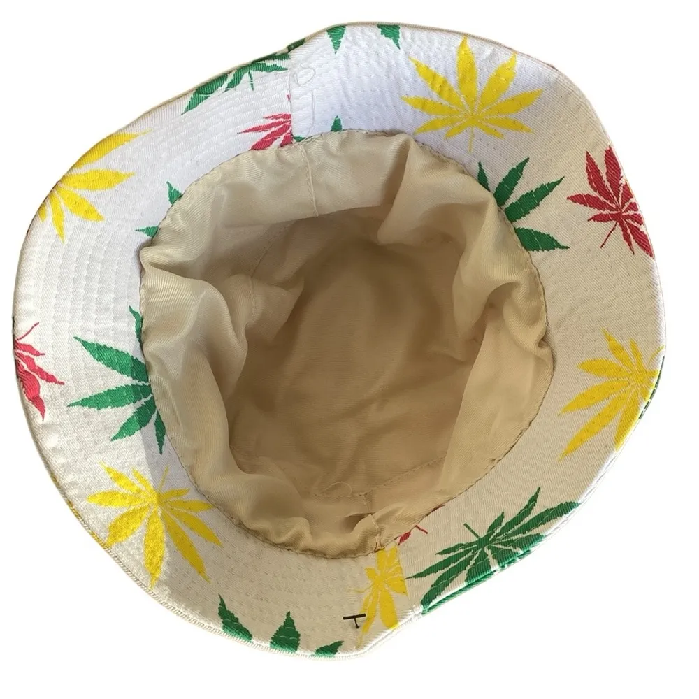 MJ LEAF multicolored leaves bucket hat BNWT White - Image 5