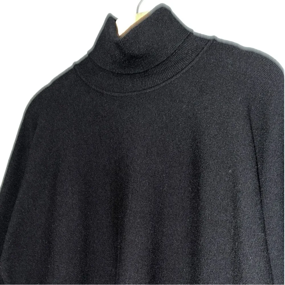 Carmen Marc Valvo Women’s Size S Black Turtleneck Fringe Hem Sweater - Image 4