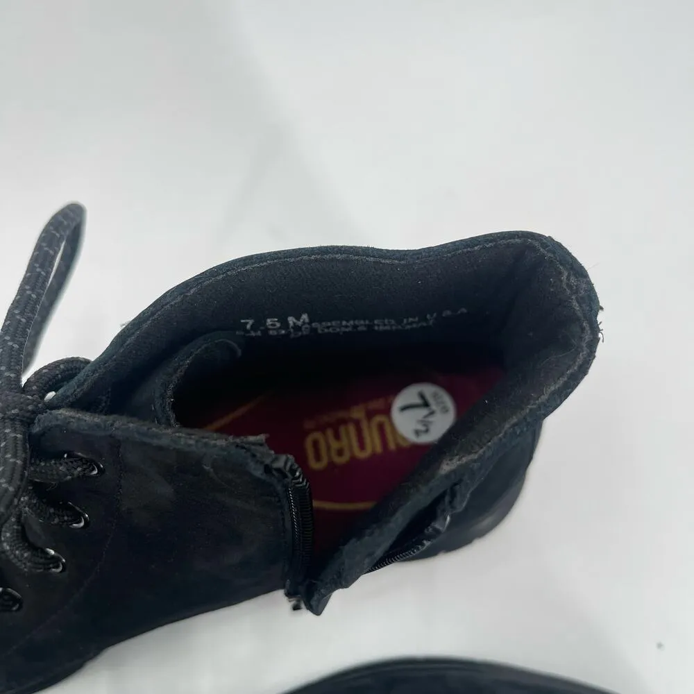 Munro Buckley Boots Size 7.5 Black Nubuck Leather Lace Up Zipper Buckle NWOT - Image 11