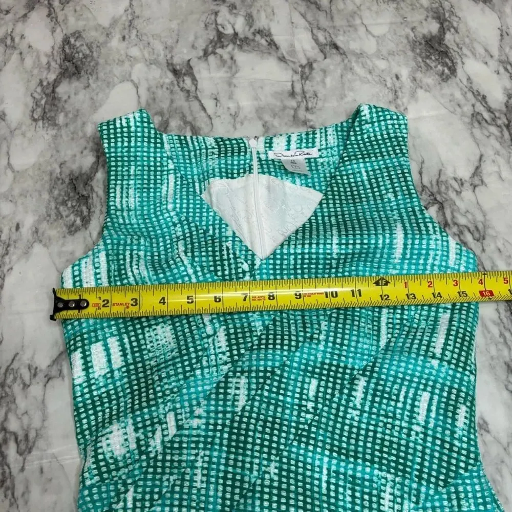 Oscar de la Renta Capri Sleeveless V-Neck Front Detail Dress Size 2 green - Image 5