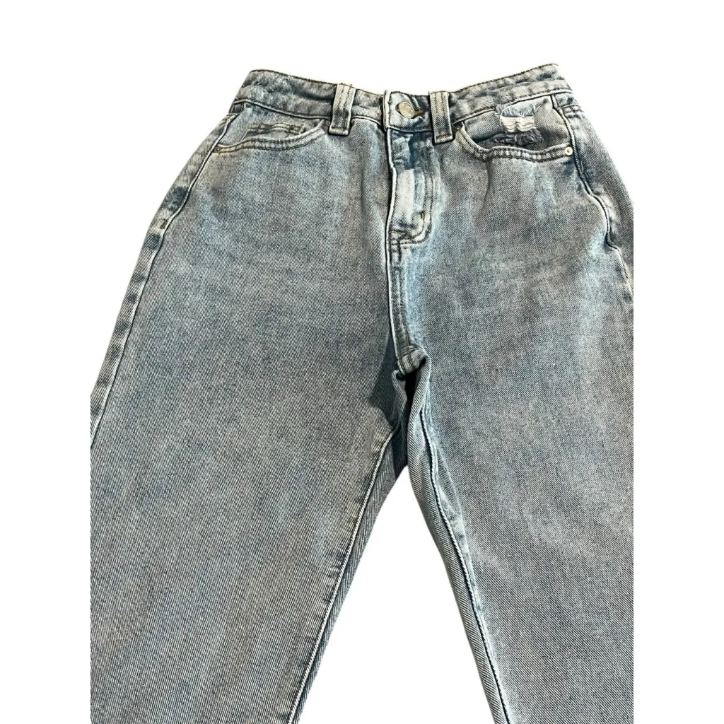 Simple Society High Rise Jeans Juniors Size 00/23 Light Blue Tapered Denim Pants - Image 2