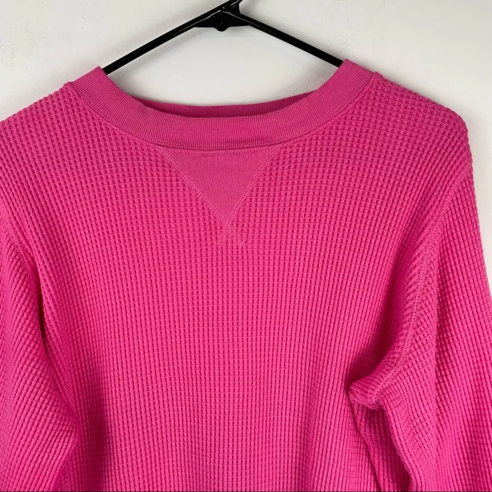 J. Crew Womens Waffle Knit Set Pink Pullover Jogger Pants Sz Small - Image 10