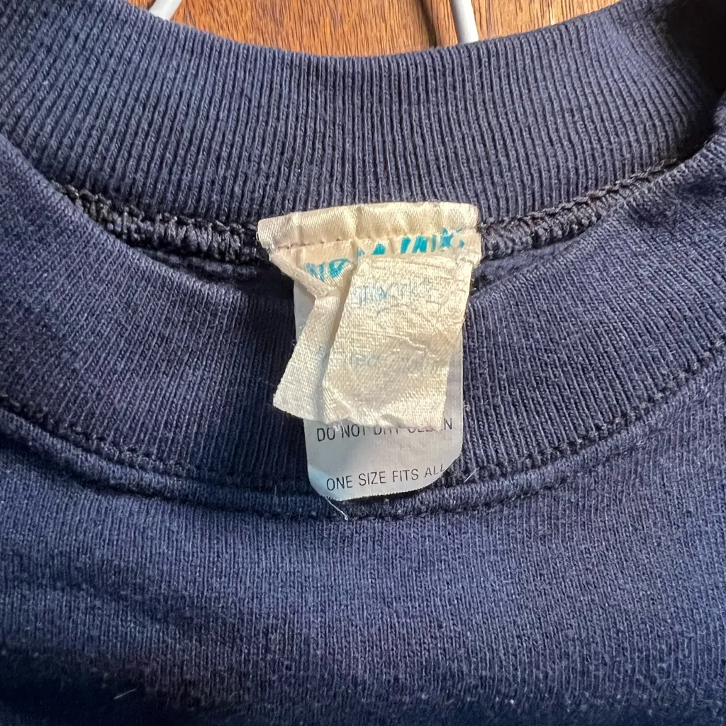 Vintage Christmas Bear Sweater Blue Size L - Image 3