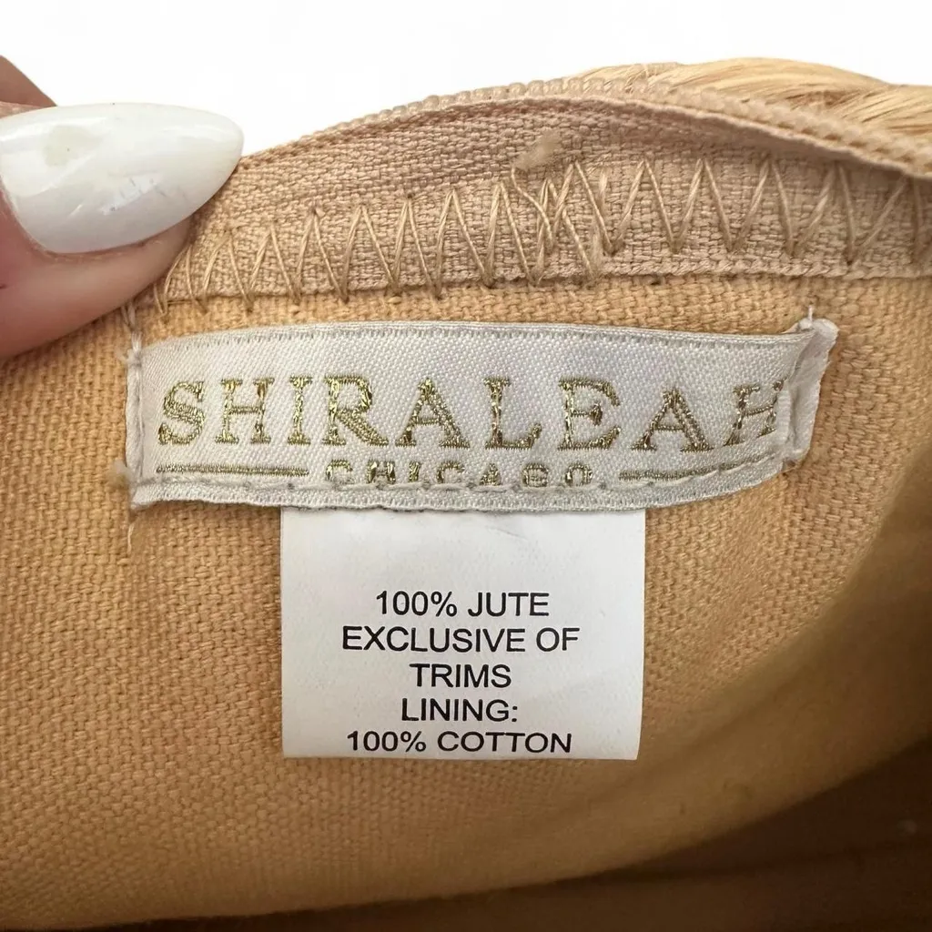 Shiraleah Jute Clutch Pom Pom Tassel Boho Beach Zip Pouch - Image 3