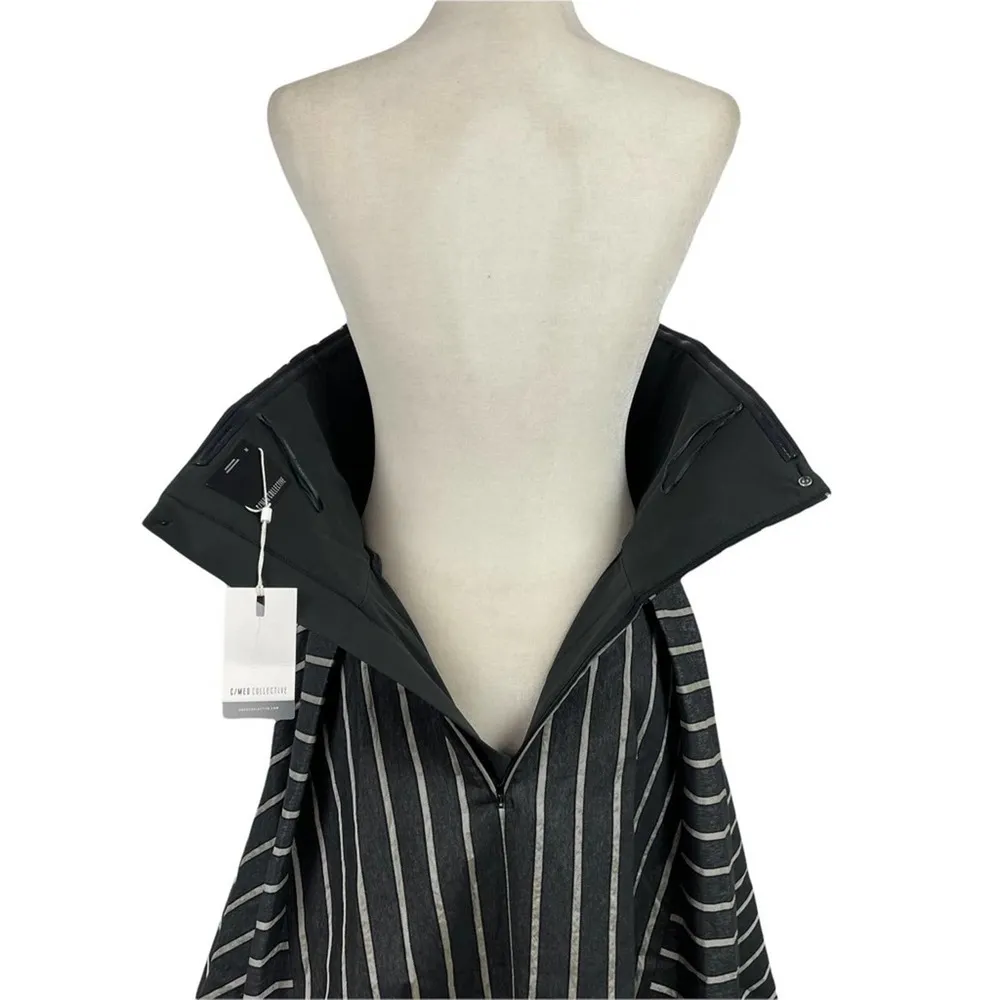 NWT C/MEO Collective Moments Apart High Low Stripped Cocktail Party Gown Size M - Image 11