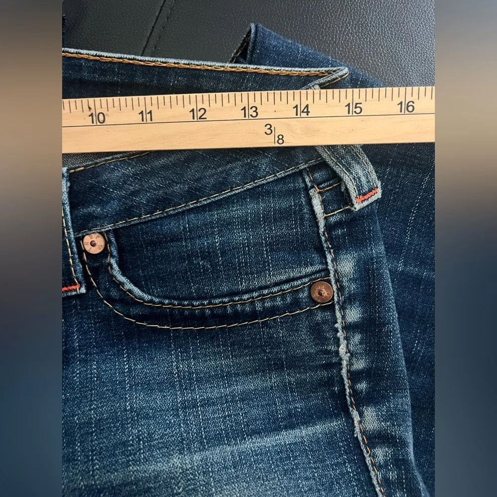 True religión womens jeans low rise vintage style size 27 blue jeans - Image 14