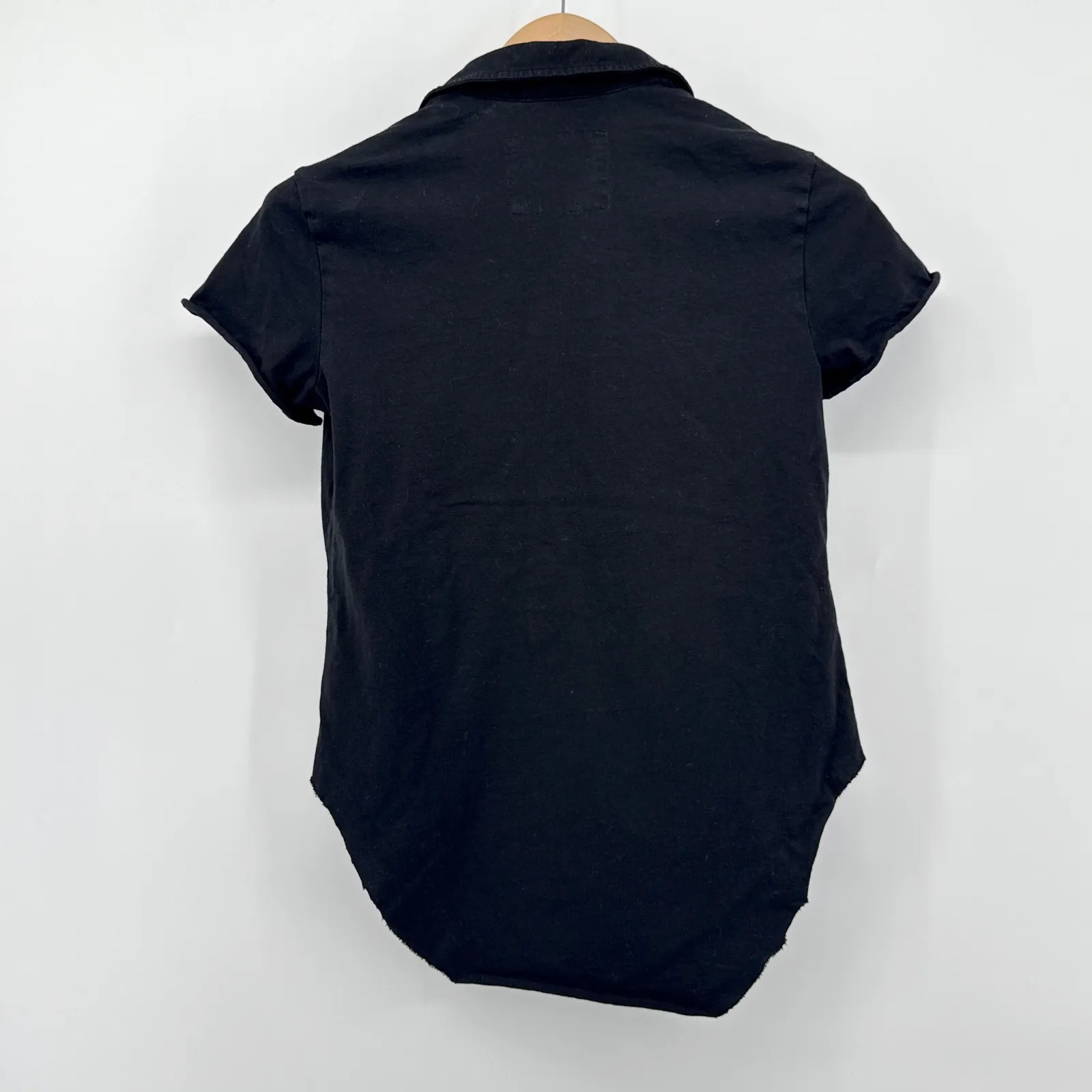 Frank & Eileen Charlotte Perfect Polo Black Cotton Short Sleeve Pocket Tee XS - Image 8