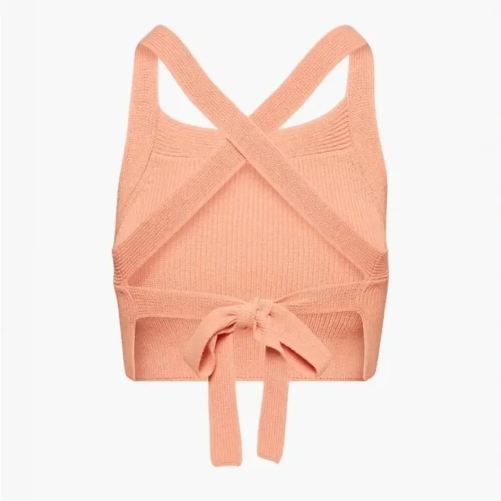Aritzia Wilfred Cayenne Orange Knit Open Back Tank S - Image 5