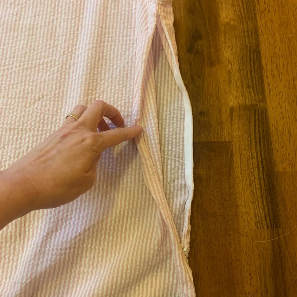 Charlie Paige Dress XL Pink White Stripe Mini Sleeveless 100% Cotton Side Zip - Image 6