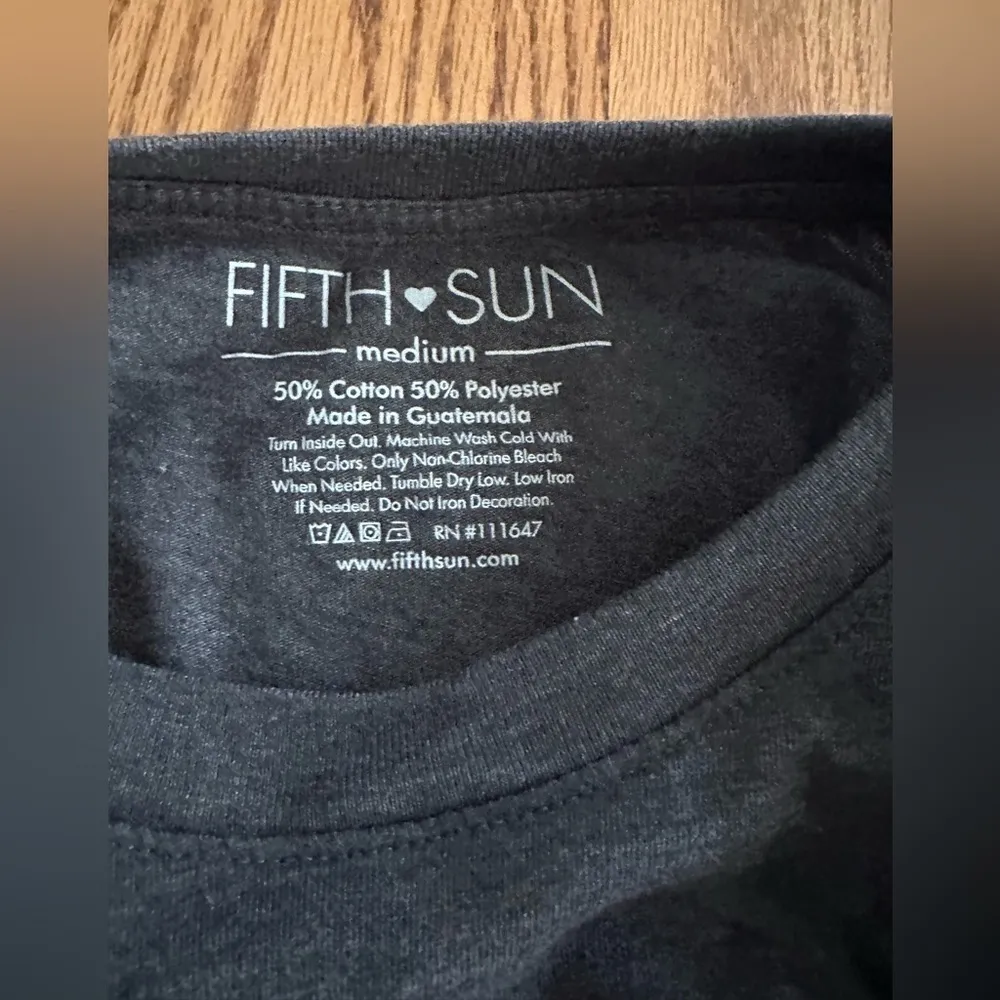 Fifth Sun Women's let’s go camping T-shirt artsy birds tent boxy comfy size M - Image 6