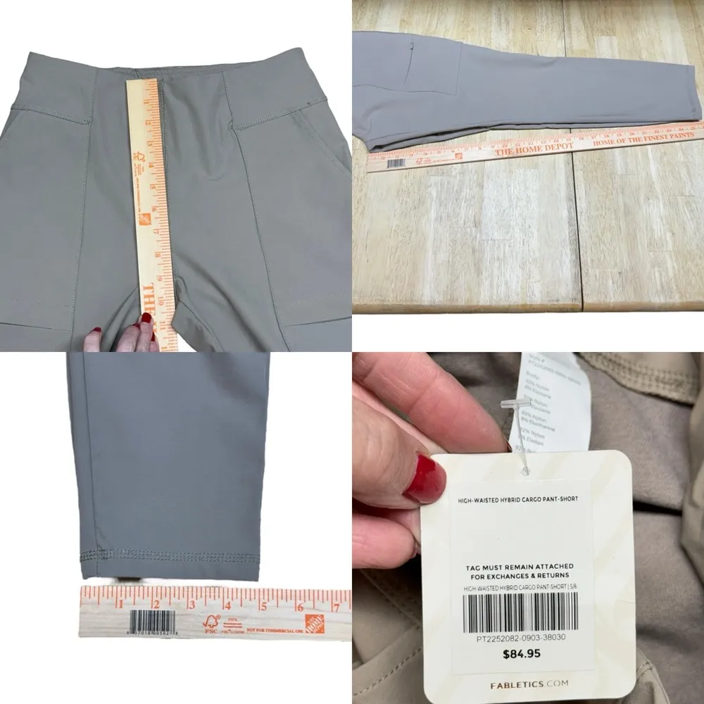 NEW FABLETICS Hybrid Cargo Pants Women's Small Smoke Tan Nylon Pockets Leggings - Image 16