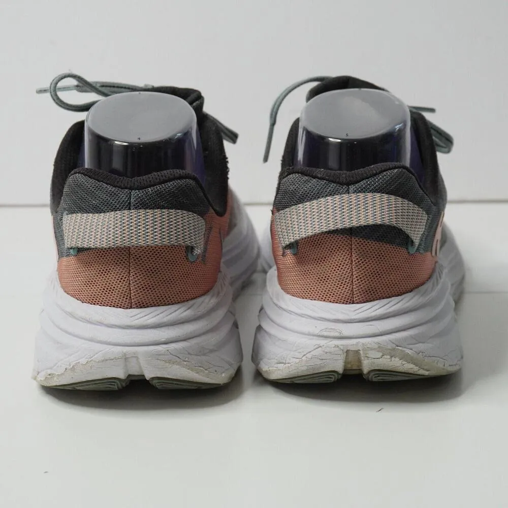 Hoka One One Rincon Womens 7.5 Gray‎ Salmon Pink Chunky Lace Up Comfort SEE Gray - Image 4