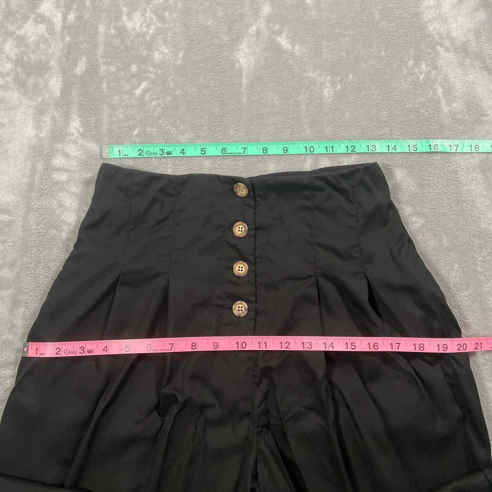 Vetta Pants 4 Black Button Fly Culottes Refined Capsule Pleated Wide Leg Minimal - Image 9