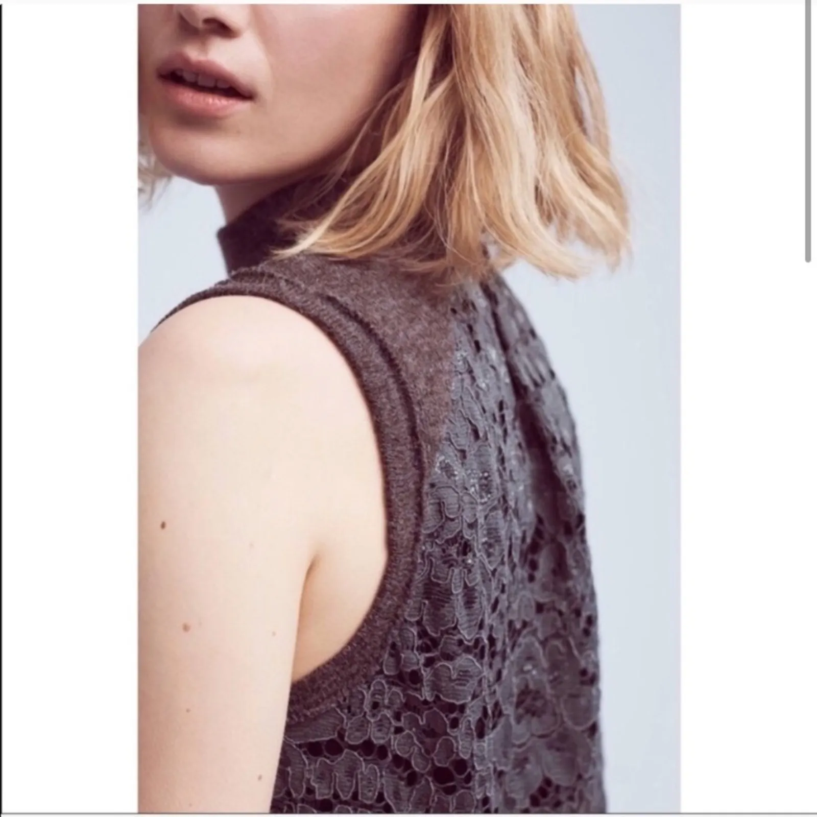 Anthropologie lace knit top - Image 3