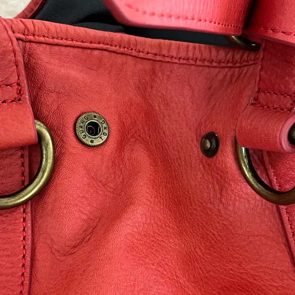 Joelle Hawkins Soft Leather Slouchy Erin Large Perforated Lined Hobo Red - Image 12