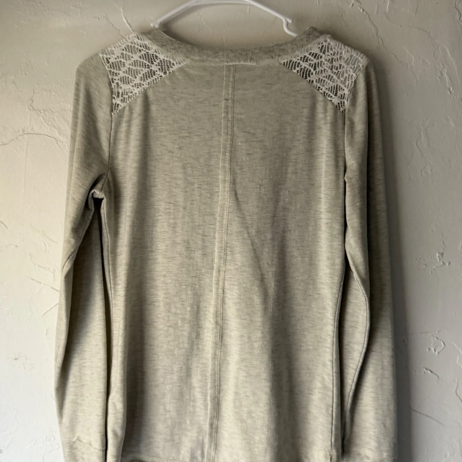 Miss Me‎ Long Sleeve Top Crochet Detail Button Henley S Bling Y2k Western Grunge - Image 7