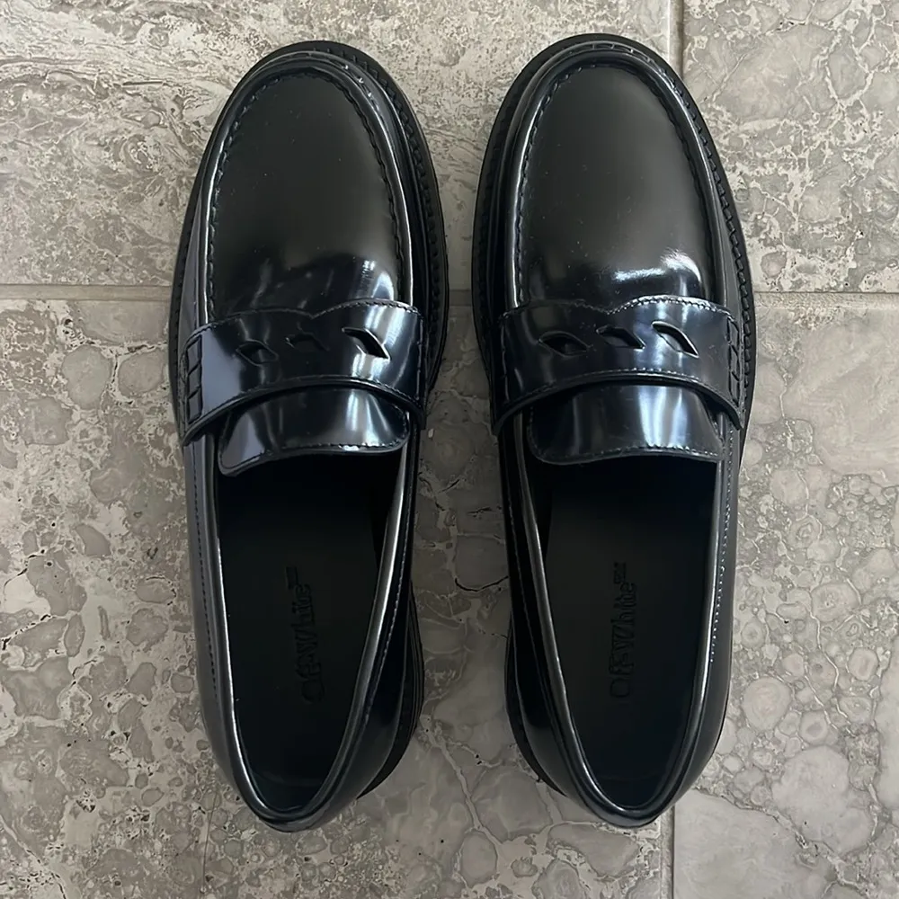 Off-White Diag-Stripe Black Leather Loafers, Size 41 NEW in Box +DustBag $1,055 - Image 6