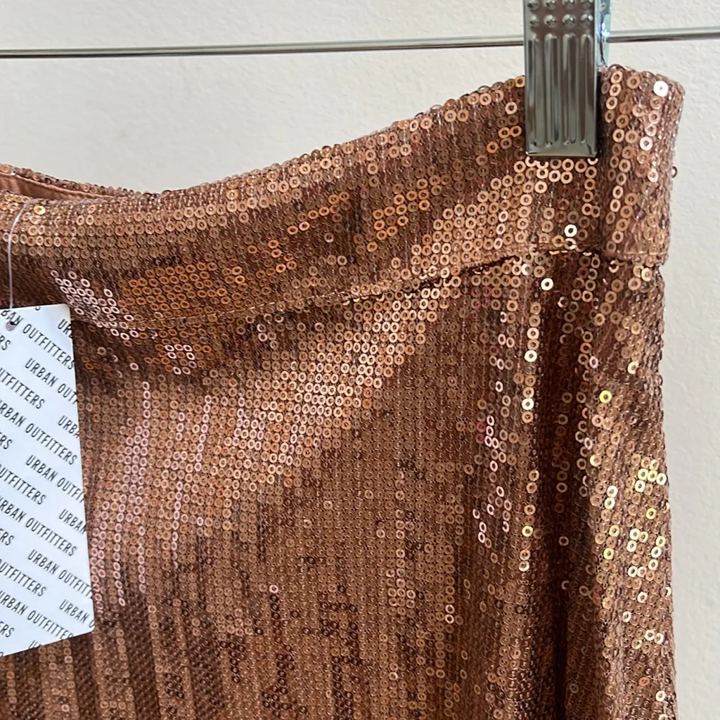 Urban Outfitters long copper sequined skirt NWT Medium - Image 2