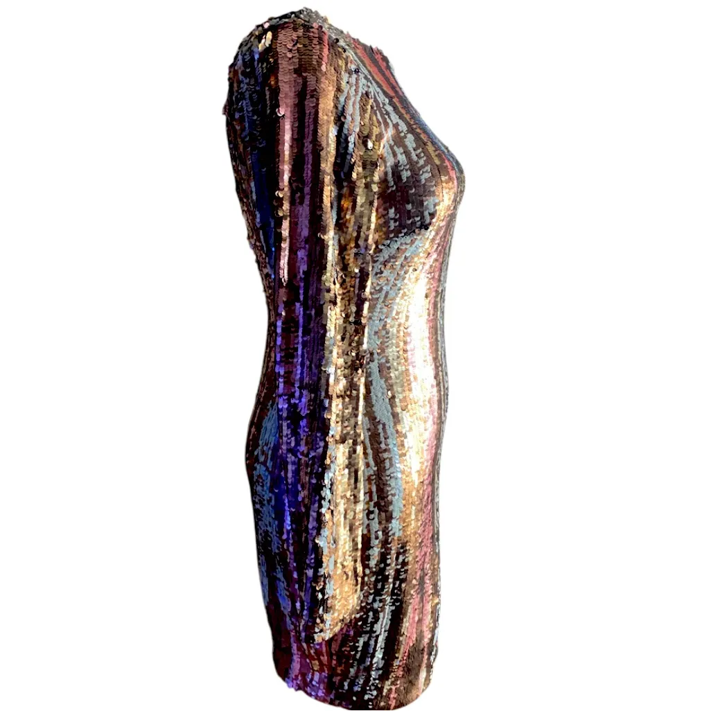 DRESS THE POPULATION Lola
Sequin V-Back Cocktail Party Dress, Multicolor
Small - Image 8