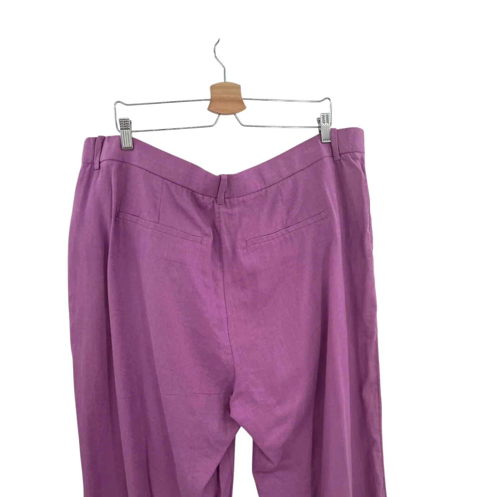 Abercrombie & Fitch Sloane Tailored Trouser Pants Linen Blend Purple Size 35 20S - Image 8