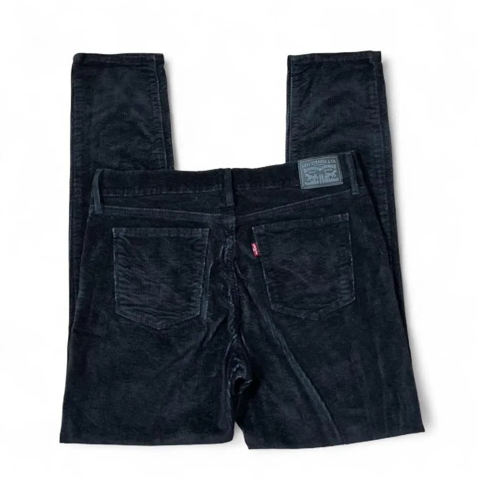 Levi Strauss Co Womens Black Corduroy Pants W31 L30 Slim Fit Cotton Blend - Image 2