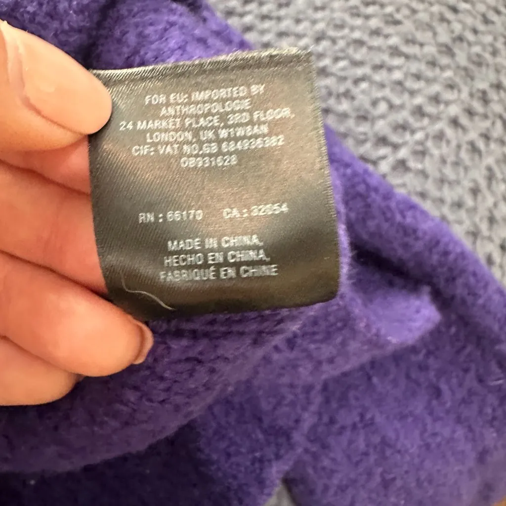 ANTHROPOLOGIE Moth Boucle Shoulder Cut Out Sweater Cobalt Blue Size Small - Image 12