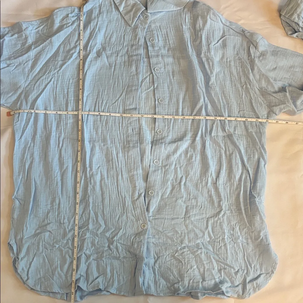 Sky Blue Shirt and Shorts Loungewear Set Women Size XL NWOT - Image 2