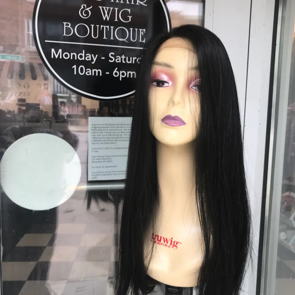 Wig Black Fullcap 13X6 Swisslace Freepart Long Wig - Image 4