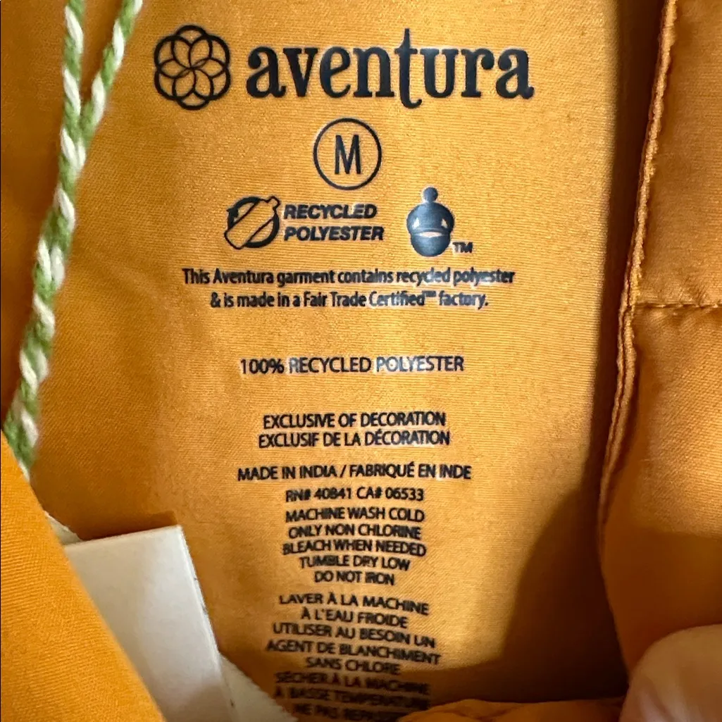 Aventura Yam Orange Quilted Hooded Soltex Vest. Fair Trade Certified. NWT Size M - Image 10