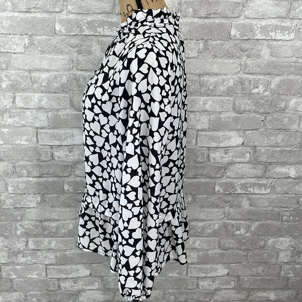 Pleione Black And White Heart Blouse - Image 4