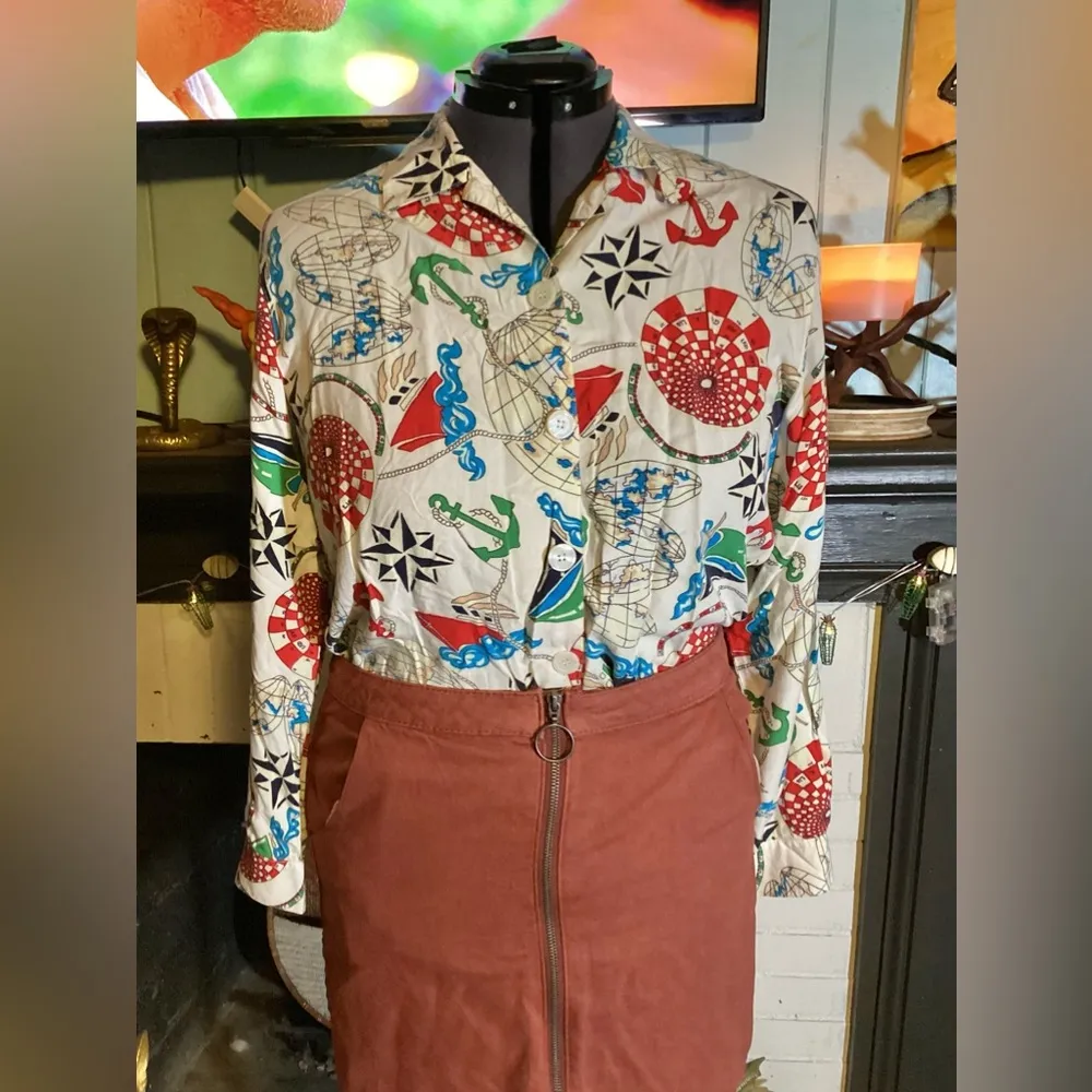 Vintage Dockers XL Nautical Buttonup With Flaws*** - Image 4