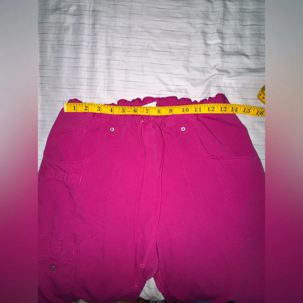 DICKIES Women’s Pink Scrub Pants Size Small Elastic Waist Cargo Pocket - Image 10