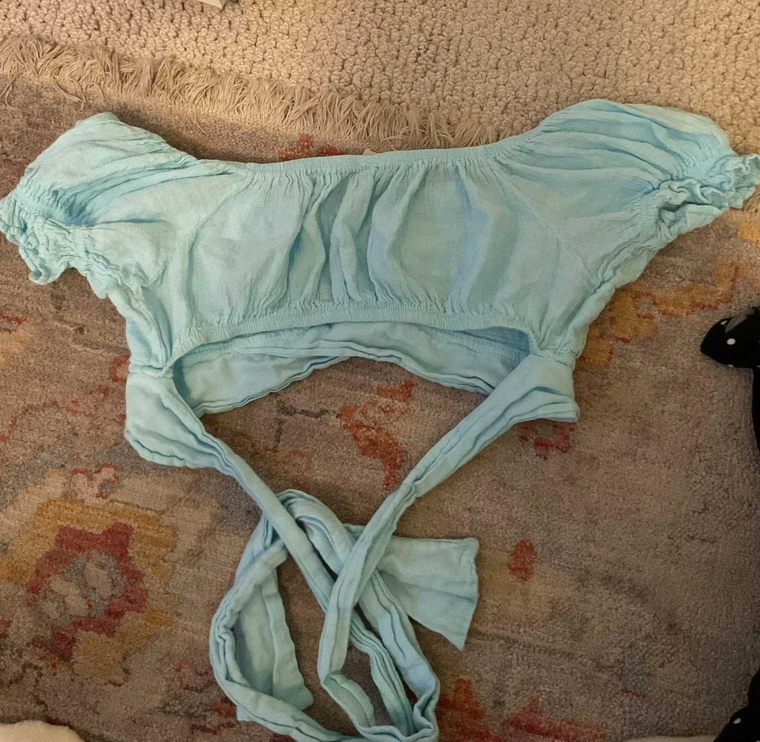 Blue Crop Tie Going Out Top Size XS - Image 2