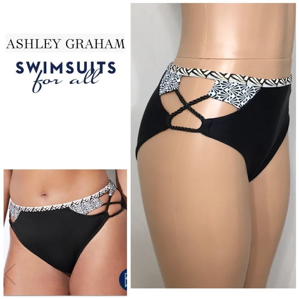 Black high waisted bikini bottoms. New Black Size 6 - Image 2