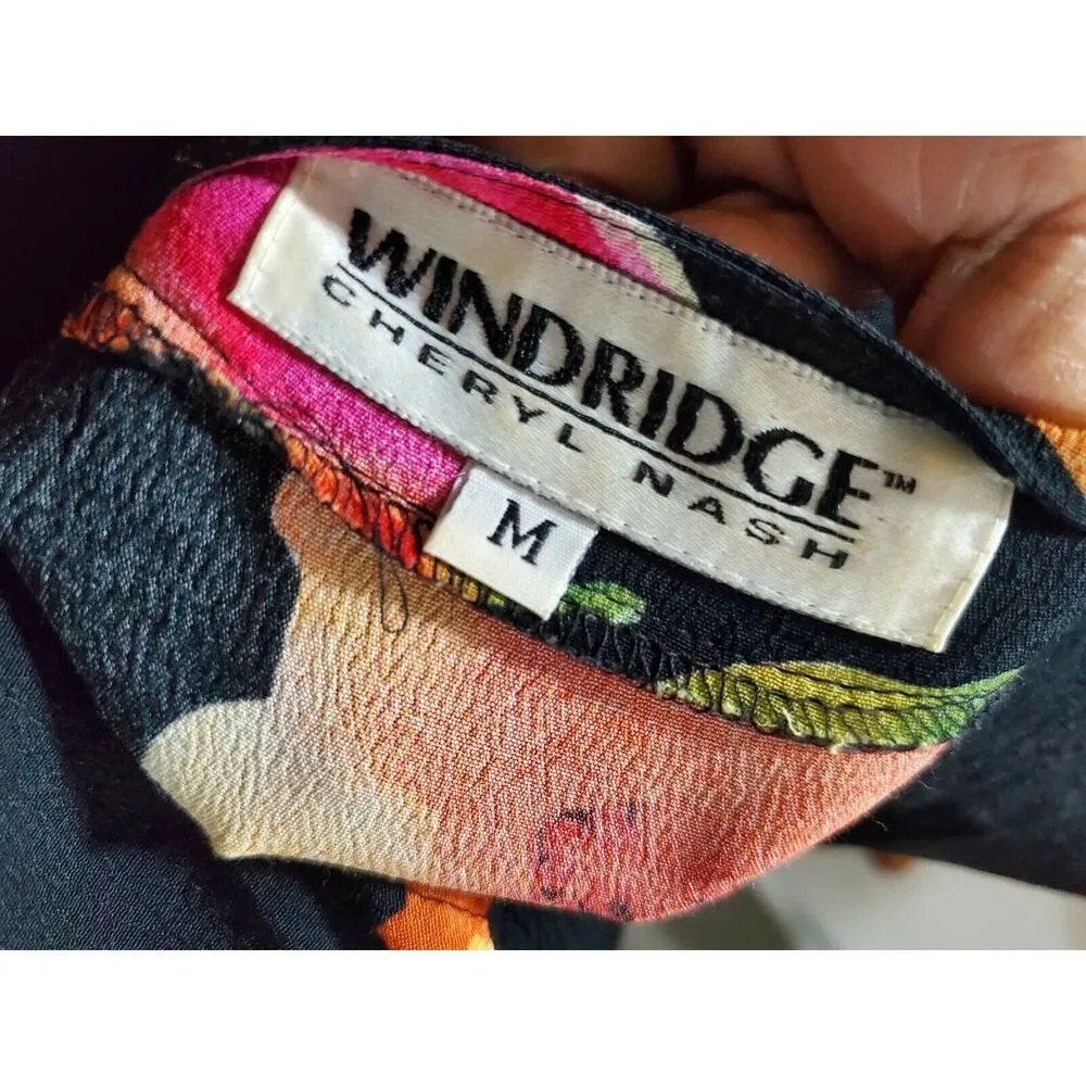 Windridge Women Black Floral Viscose Sleeveless Top & Skirt 2 Piece Suit Size M Size M - Image 9