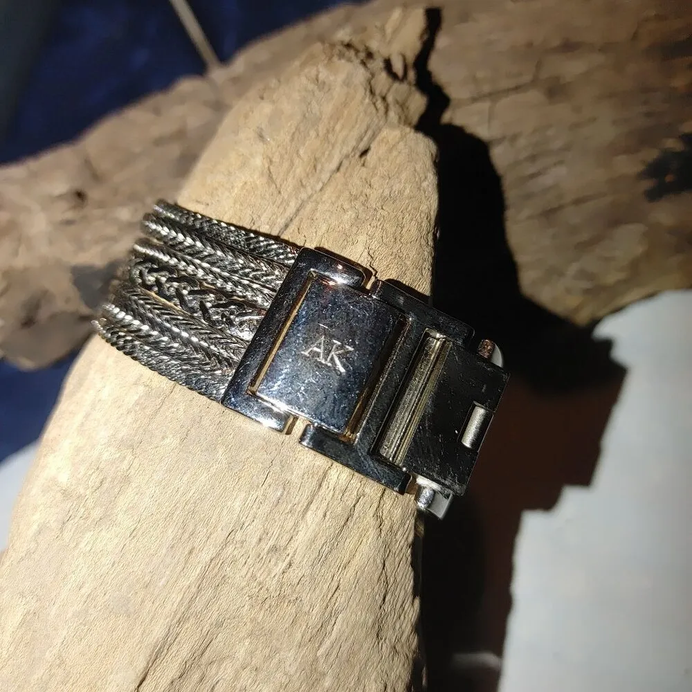 Wristwatch Anne Klein Diamond Accent Silver Tone Bracelet Stainless Steel Back - Image 7