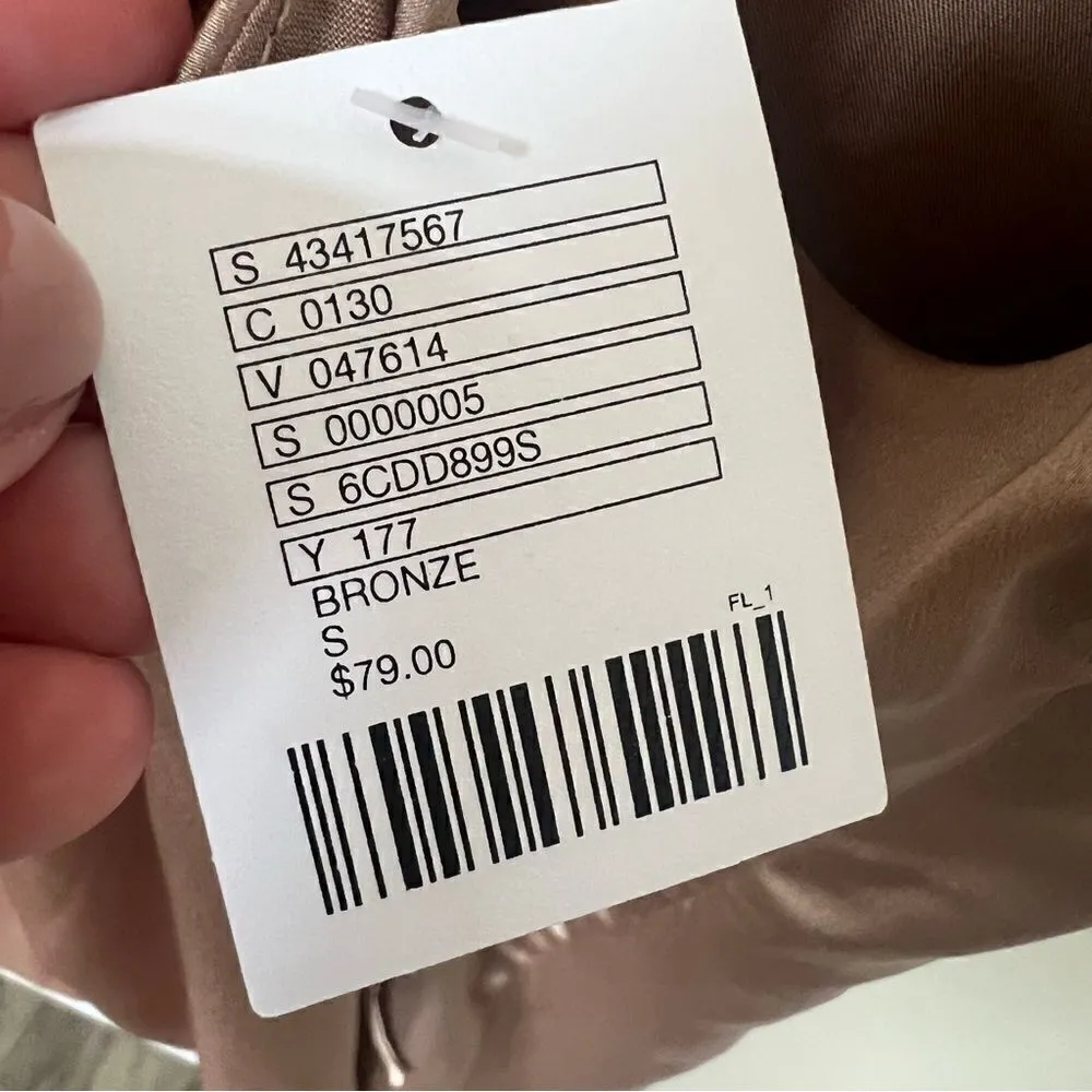 NWT Urban Outfitters Satin Tie Back Slip Dress Bronze Size Small - Image 10