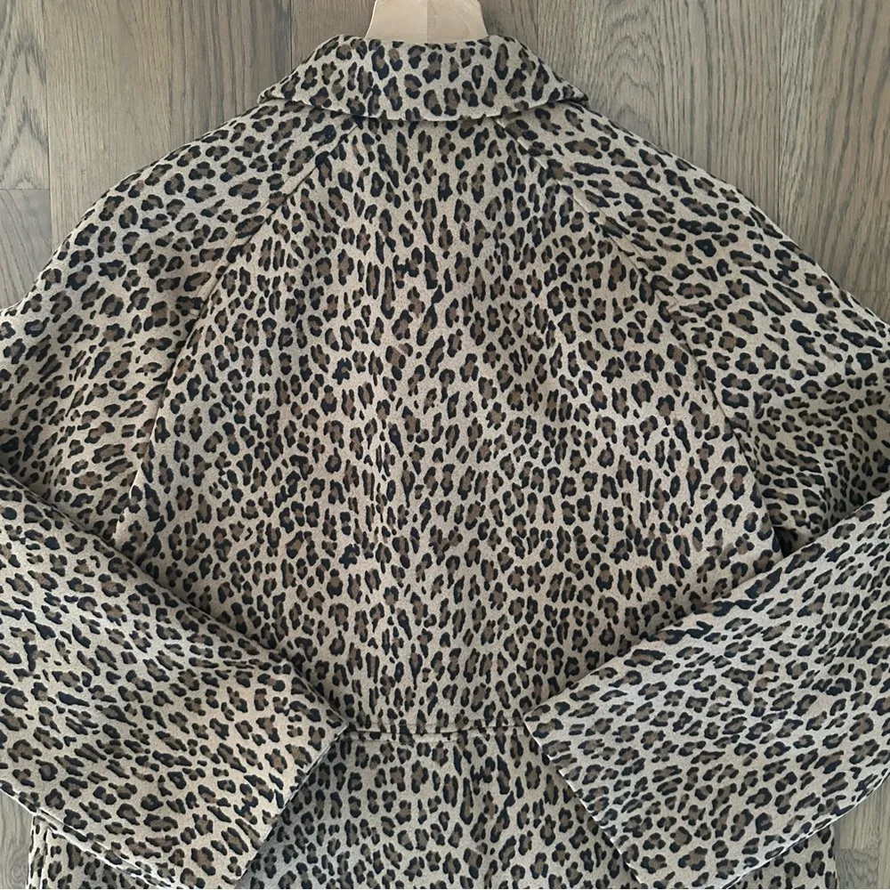 NWT A.P.C. Manteau Alice Leopard Print Wool Blend Trapeze Coat Tan Brown 34 / XS - Image 11