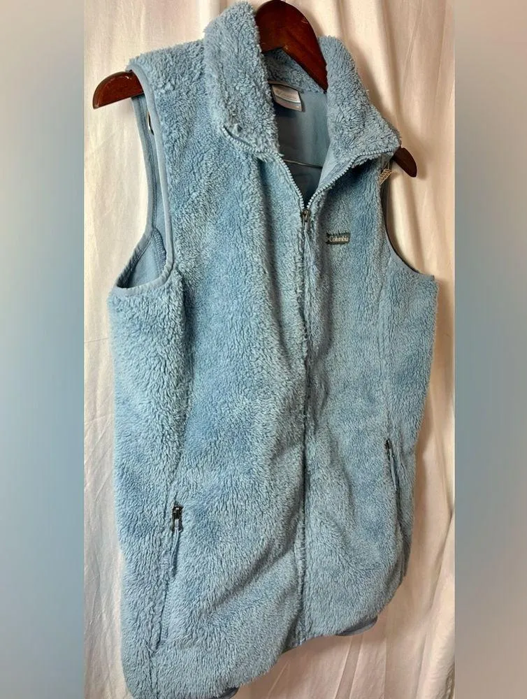 Columbia Powder Blue Painted‎ Sky EXS Teddy Fleece Vest M - Image 9