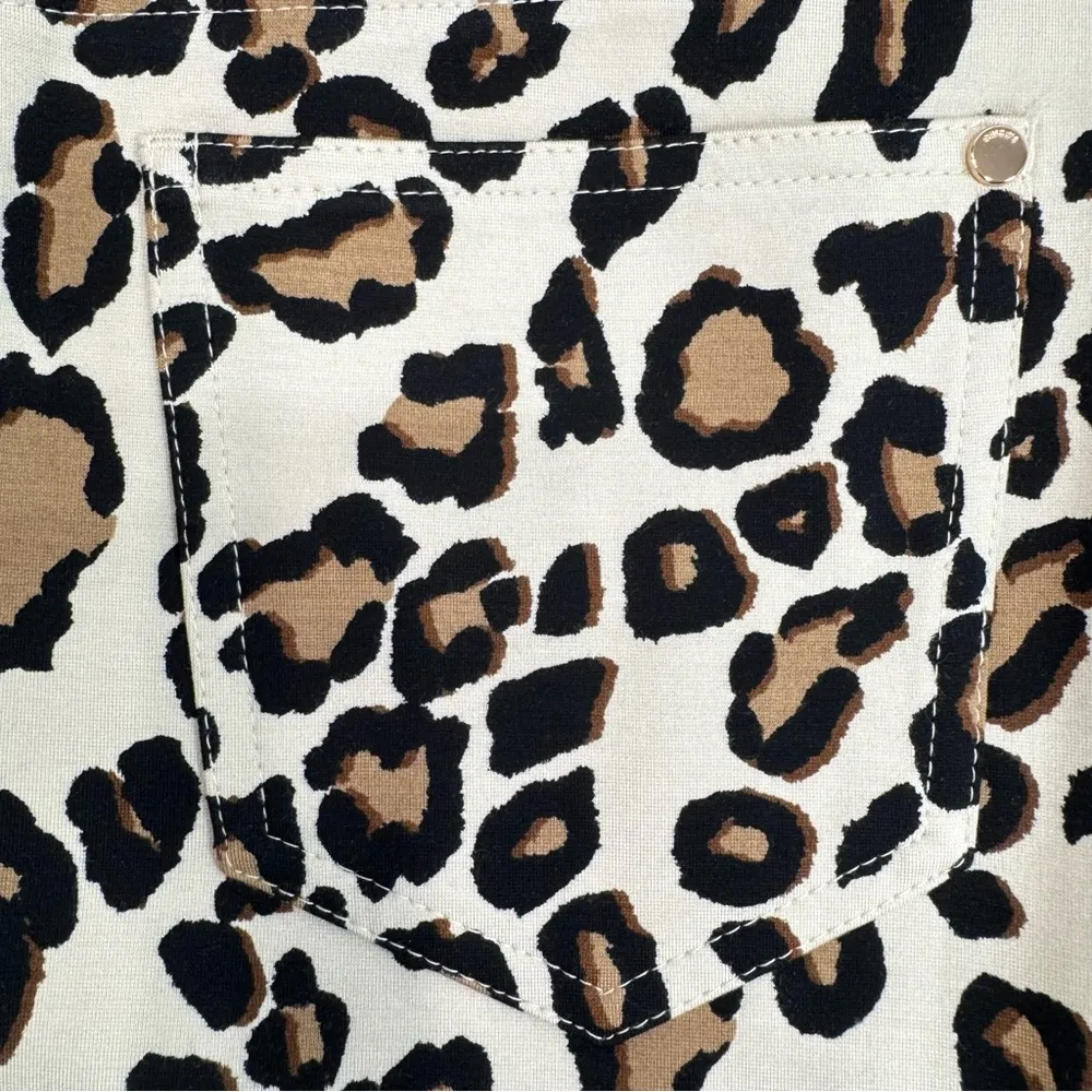 Chico’s So Slimming Leopard Print Refined Ponte Ankle Pants with Gold Hardware - Image 7