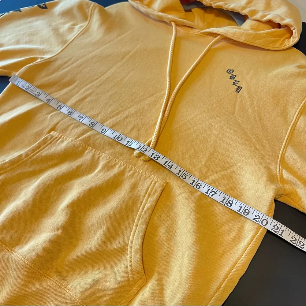OBEY graphic hoodie, dark yellow, cotton blend, pullover hoodie, pocket, size M - Image 8