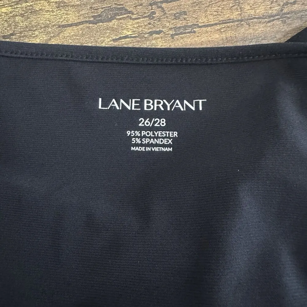 Lane Bryant Women's Blouse Size 26/28 Sz 4X  Black Front Runched Modern Trendy - Image 4