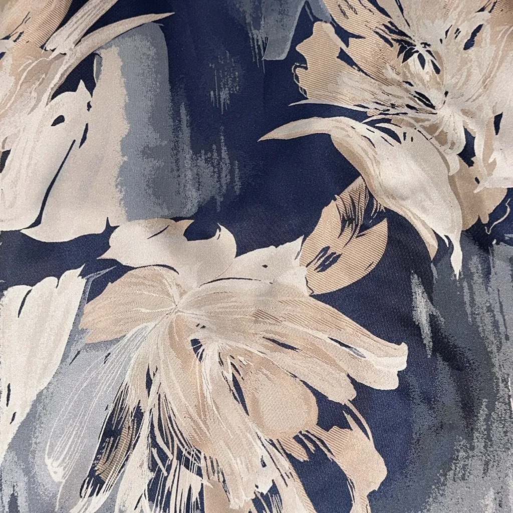 Aidan Mattox One Shoulder Floral Dress in Blue and Cream Sz 10 - Image 4