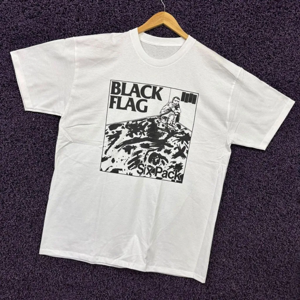 Black Flag Six Pack EP Album Hardcore Punk Band T-Shirt XL - Image 3