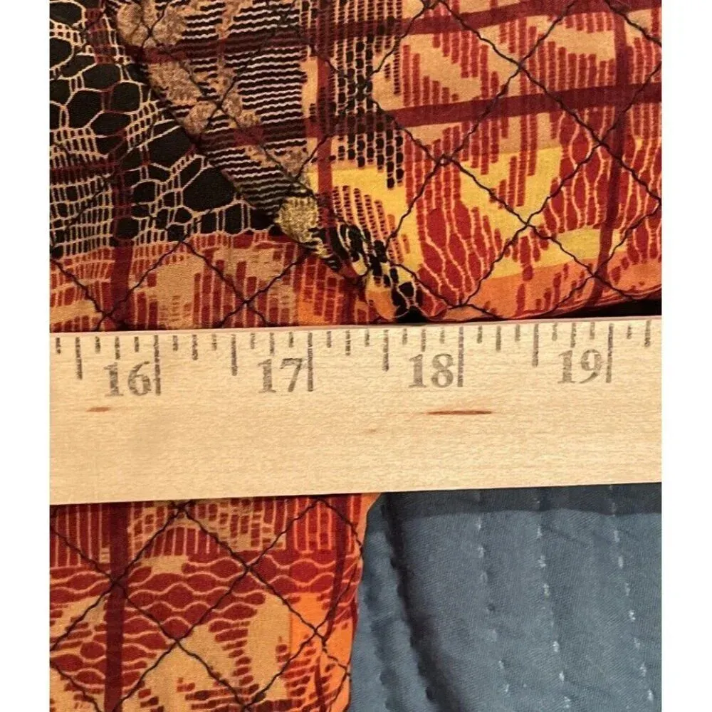 Maggy London Size 4 Quilted Jacket‎ 100% Silk Colorful Abstract Floral Button Up - Image 6