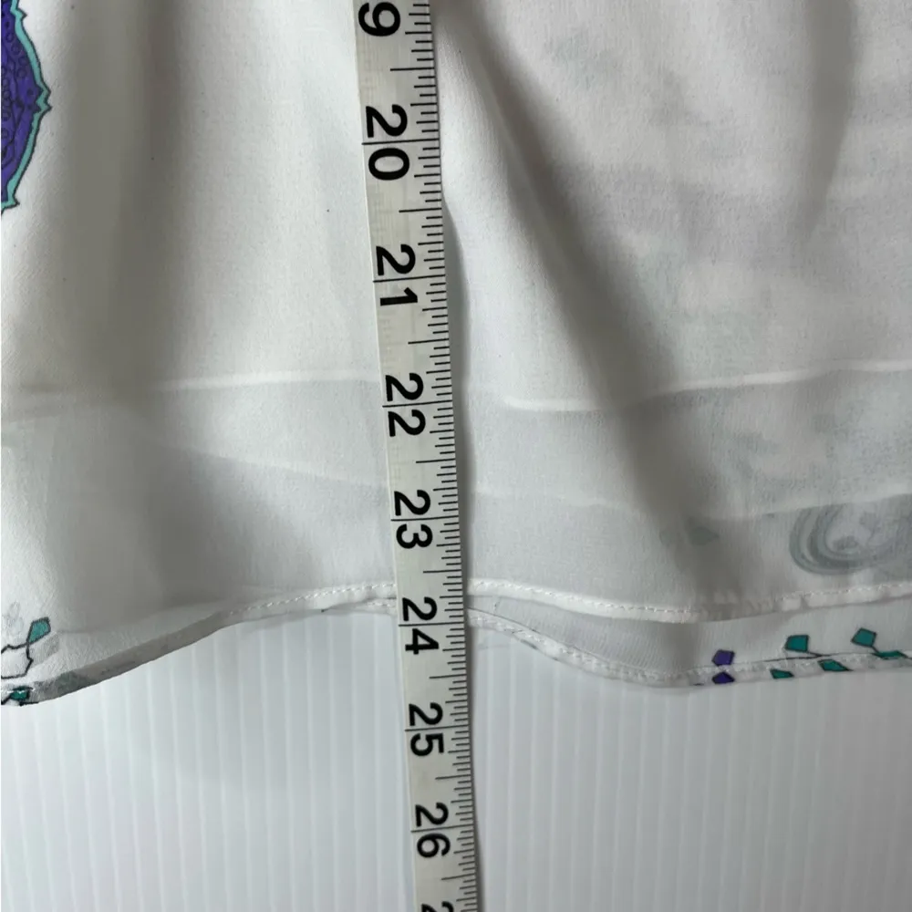 Dressbarn Skirt M Paisley White Over Knee Side Zip Office Business Casual Bottom - Image 8