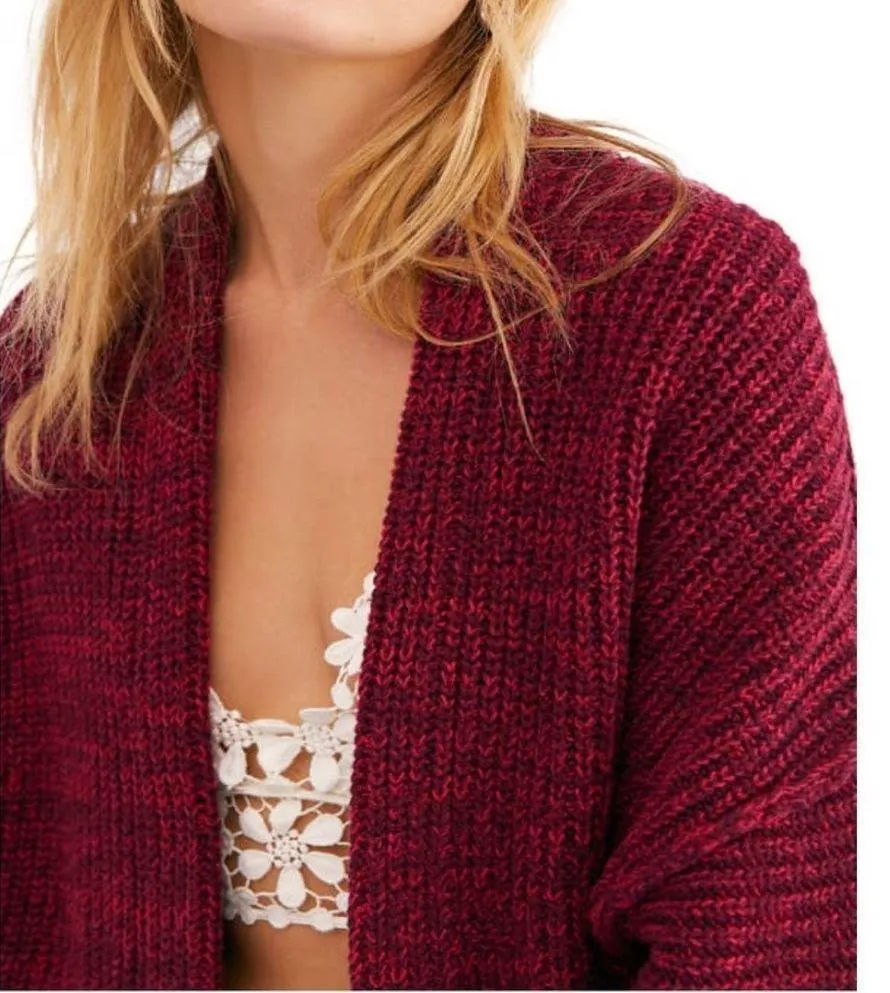 NWT FREE PEOPLE High Hopes Cardigan - Plum Blossom - Image 2