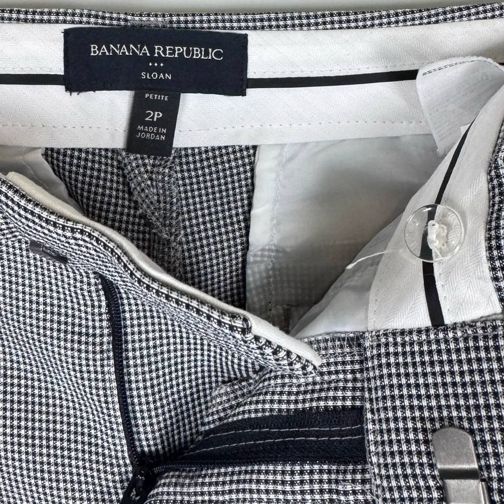 Banana Republic Sloan Petite Houndstooth Pants 2P ClassicWardrobe Career Brunch - Image 3